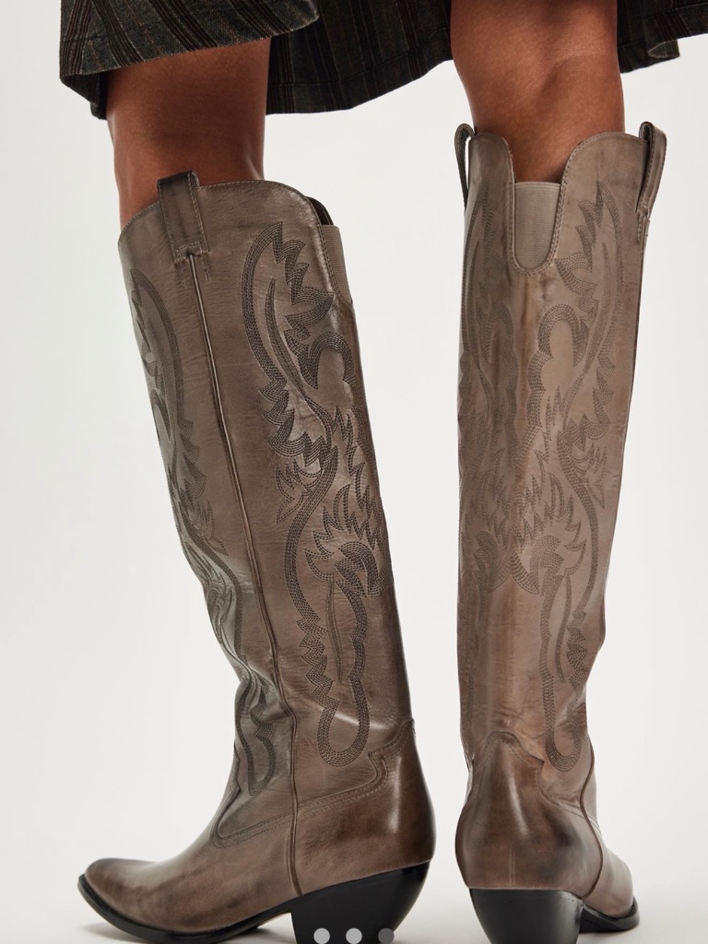 Jeffrey Campbell Over The Knee Western Riding Boots Grey Ruboff 🔥 No Box - Picture 4 of 6